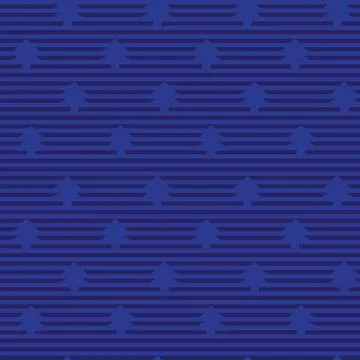 Blue Christmas Tree seamless pattern design Stock Illustration