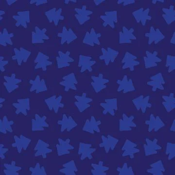 Blue Christmas Tree seamless pattern design Stock Illustration