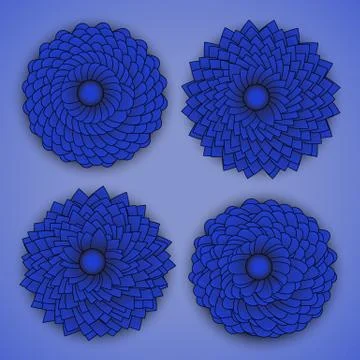 Blue Chrysanthemums Stock-Illustration