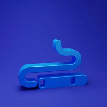 Blue Cigar icon isolated on blue background. Minimalism concept. 3D render .. Stock Illustration