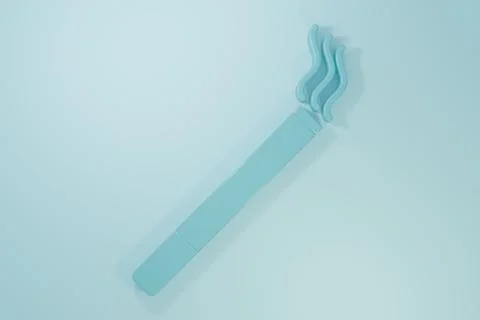 Blue Cigarette icon isolated on blue background. Tobacco sign. Smoking symb.. Stock Illustration