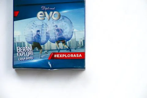 Blue cigarette pack Stock Photos