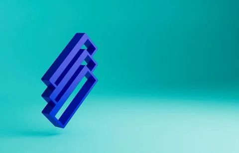 Blue Cigarette rolling papers pack icon isolated on blue background. Minimalism Stock Illustration