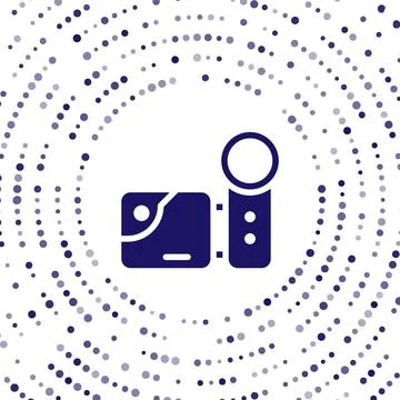 Blue Cinema camera icon isolated on white background. Video camera. Movie sign Stock Illustration