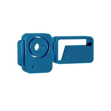 Blue Cinema camera icon isolated on transparent background. Video camera. M.. イラスト素材