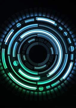 Blue circel meter digital abstract background Stock Illustration