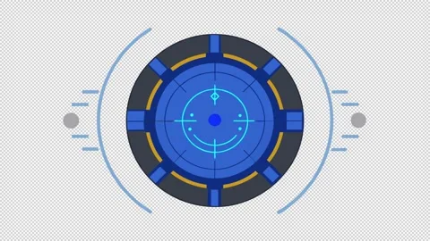A blue circle with abstract geometric shapes in the center Stock Footage 266249711