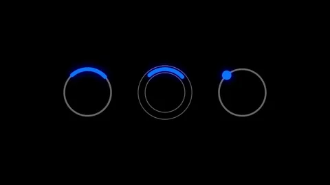 Blue circle animated circle loading point video icon 4k on black background Stock-Footage 322967870