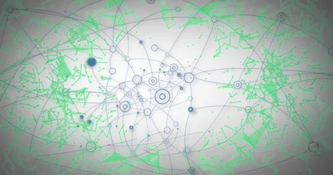Blue circle appearing initiating network growth with nodes interconnecting and Stock Footage 326301687