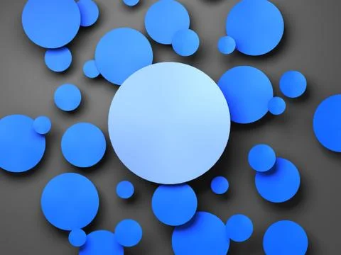 Blue circle banner with drop shadows. Stock Illustration