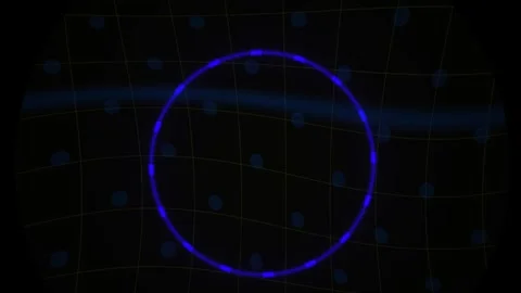 Blue circle on black background animation. Stock Footage 339996104