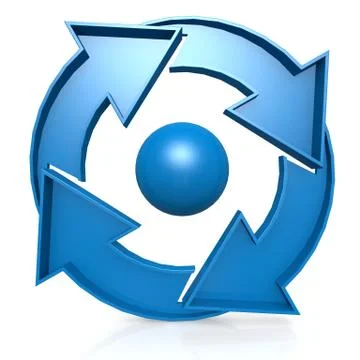 Blue Circle chart with 4 arrows Stock Illustration