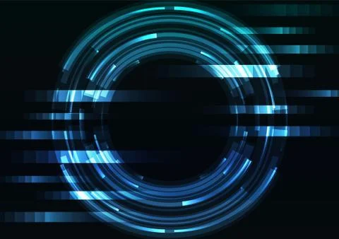 Blue circle digital abstract pixel background Stock Illustration