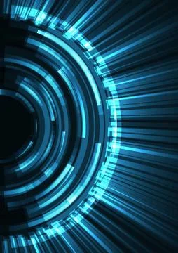 Blue circle digital abstract sheet layer background Stock Illustration