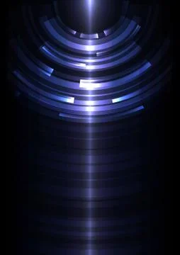 Blue circle digital abstract wave layer background Stock Illustration