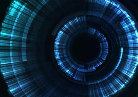 Blue circle digital blast abstract sheet background Illustrazione stock