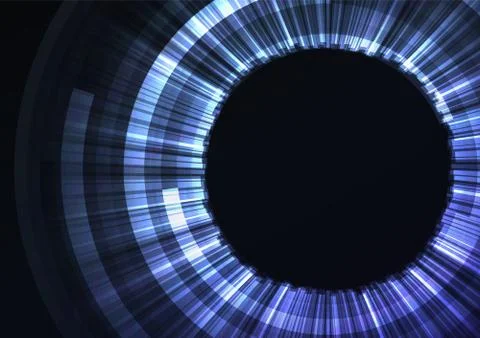 Blue circle digital eye abstract sheet layer background Stock Illustration