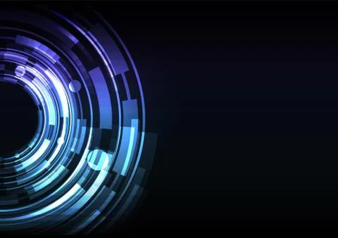 Blue circle digital pixel abstract background Stock Illustration