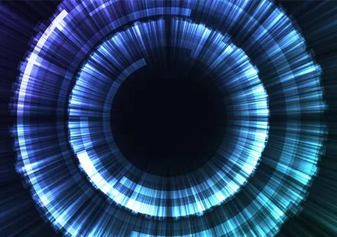Blue circle digital radar abstract sheet layer background Illustrazione stock