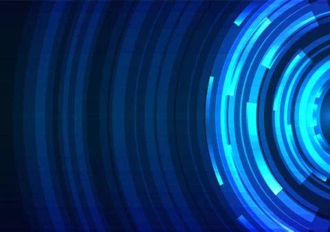 Blue circle digital radar abstract sheet layer background Stock Illustration