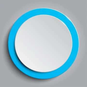Blue circle empty banner on white background. Stock Illustration