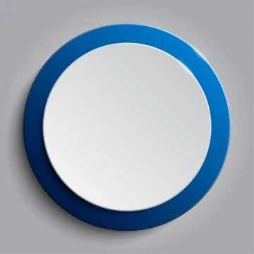 Blue circle empty banner on white background. Stock Illustration