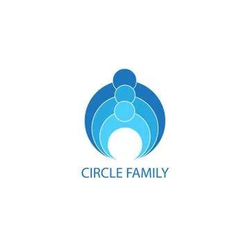 Blue circle family logo with name Stock Illustration