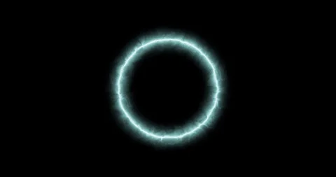 Blue circle flaming in the darkness. Loop Stock Footage 120467711