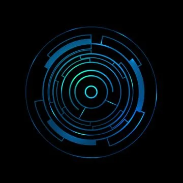 Blue circle futuristic interface hud on black background. Stock Illustration
