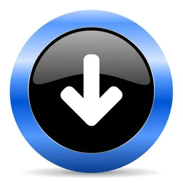 Blue circle glossy web icon Stock Illustration