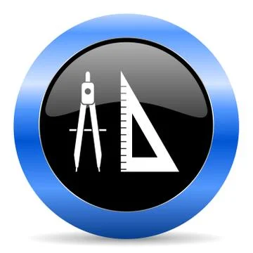 Blue circle glossy web icon Stock Illustration
