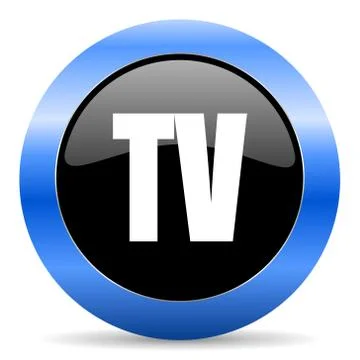 Blue circle glossy web icon Stock Illustration