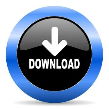 Blue circle glossy web icon Stock Illustration