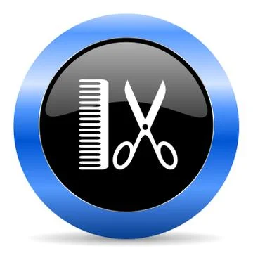 Blue circle glossy web icon Stock Illustration