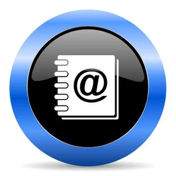 Blue circle glossy web icon Stock Illustration
