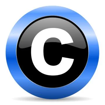Blue circle glossy web icon Stock Illustration