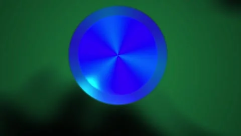 Blue circle with green waveform on dark background. Stock Footage 336226414