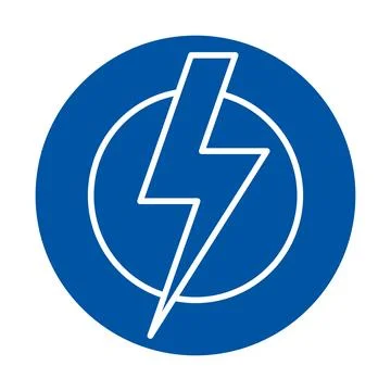 Blue Circle Icon With Lightning Bolt Symbol Representing Energy Power Ilustração Stock