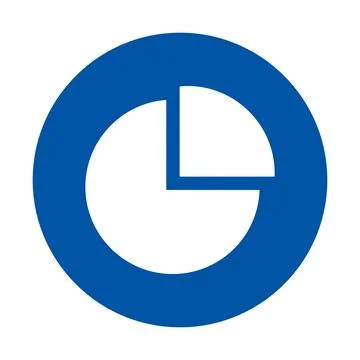 Blue circle infographic design with pie chart section for data representation Stock Illustration