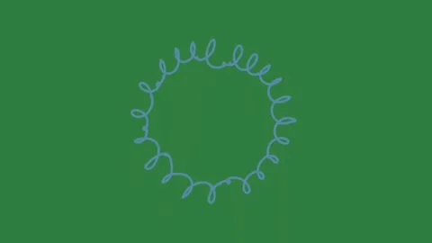 Blue circle on it and in the middle word love drawn colorful frame figure Stock Footage 337342126