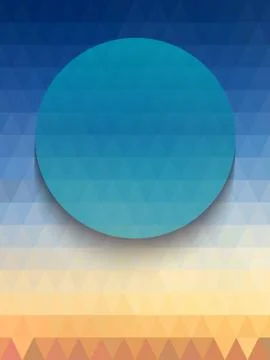 Blue circle on light orange triangles background Stock Illustration