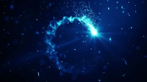 Blue circle light trail abstract seamless loop animation 4k UHD (3840x2160) Stock Footage 77316950