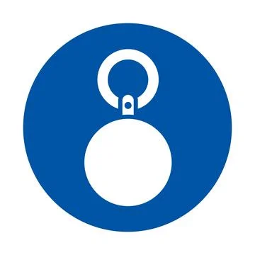 Blue Circle Logo Featuring a Keyring with a Circular Attachment Stock Illustration