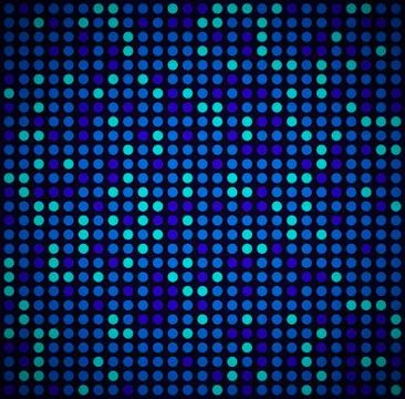 Blue circle mosaic tile seamless pattern background in technology concept. 3d Stock Illustration