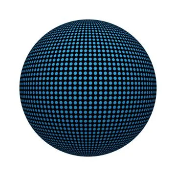 Blue circle mosaic tile texture pattern in technology concept on ball or sphe Stock Illustration