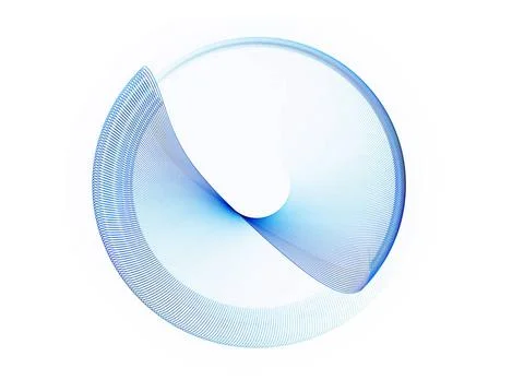 Blue circle in motion, rotating Abstract illustration, blue wire circle in... Stock Photos