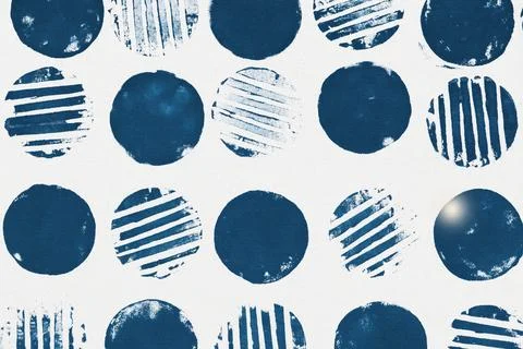 Blue circle pattern background block prints 库存插图