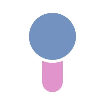 Blue circle on pink rectangle minimal vector art design Stockillustratie