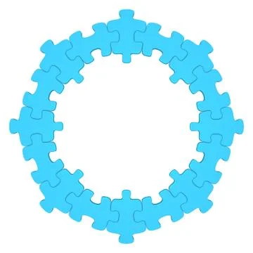 Blue circle puzzle 3d Stock Illustration