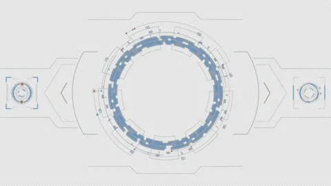 Blue circle rotation with head up display Stockbeeldmateriaal 147838936